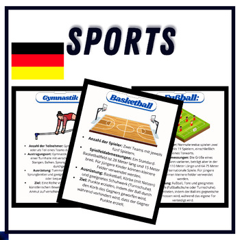 Preview of German Sports Reading Passage Comprehension Prep Grade