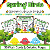 German Spring Birds Coloring Pages & Flashcards BUNDLE for