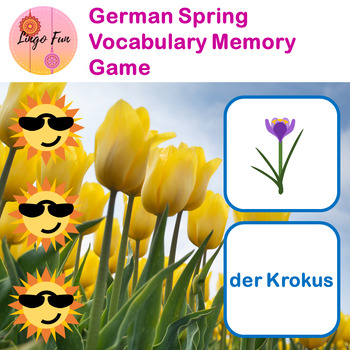 Preview of German DAF Spring Vocabulary Memory Words Game