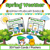 German Spring Weather Flash Cards BUNDLE for PreK-Kinder K
