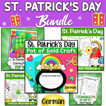 Preview of German St. Patrick's Day Bundle - Craft, Coloring Pages, Bulletin Board, Writing