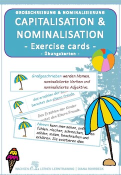 Preview of German: Summer: Capitalization&nominalization - Exercise cards - Nominalisierung