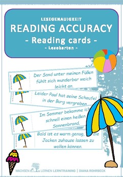 Preview of German Summer: Reading accuracy - Reading cards - Lesegenauigkeit