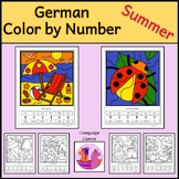 German Summer Sommer Color by Number to 20 Malen nach Zahlen