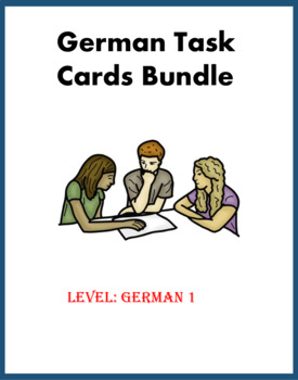 Preview of German Task Cards Bundle: Top 4 Beginner Sets at 35% off!