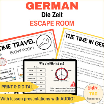 Preview of German Telling the Time Escape Room
