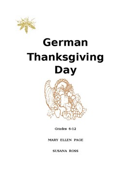 Preview of German Thanksgiving Activities Gr. 6-12