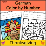 German Thanksgiving Color by Number Pictures Malen nach Zahlen