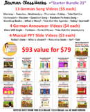 00A_German Transition Videos "Bundle of 21" for CI, staying on task, and 90% TL