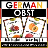 German - VOCABULARY - Obst - Vocab Game & Worksheet - Ich 