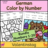 German Valentine's Day Color by Number to 20 Bundle Valentinstag