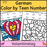 German Valentine's Day Color by TEEN Number Valentinstag M