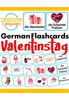 Preview of German Valentine's Day / Valentinstag Vocabulary Flash Cards