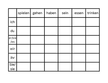 Preview of German Verb Battleship. Modal Verbs, Common Verbs, OR Create Your Own...