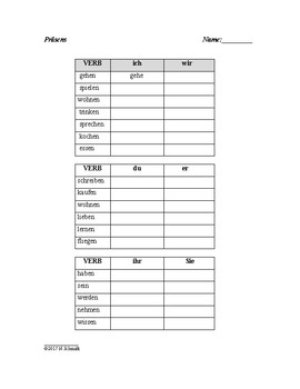 Preview of German Verbs - 10 Worksheets: Review All Verb Tenses!