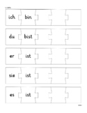 German Verb "sein" Puzzle Pieces (for conjugating & senten