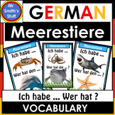 German Vocab Game and Worksheet - Meerestiere - Ich habe .