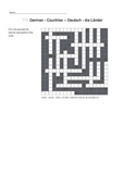 German Vocabulary - Countries Crossword Puzzle