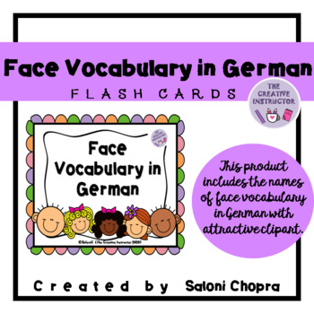 Preview of Face Vocabulary in German- Flash Cards