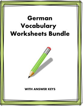 Preview of German Vocabulary Worksheets Bundle: Top 15 Worksheets at 50% off!