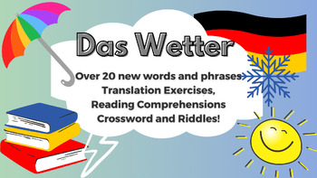 Preview of German Weather Worksheet! Das Wetter: Vocabulary, Riddles, Exercises and Puzzles