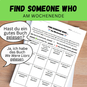 Preview of German Weekend Chat Find Someone Who: Am Wochenende