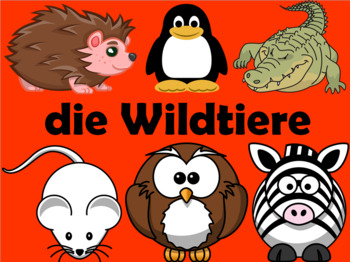 Preview of German (Deutsch) - Wild Animals Vocabulary - 47 sildes!