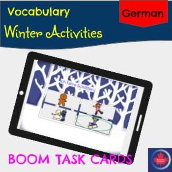 Preview of German Winter Activities Interactive Boom Flashcards