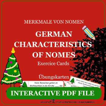 Preview of German Winter: Characteristics of nouns Exercise cards Interactive - Nomen