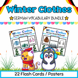 German Winter Clothes Flashcards BUNDLE for PreK & Kinder 