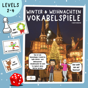 Preview of German Winter and Christmas Vocabulary Lists, Cards, Games and Puzzles
