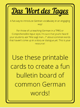 Preview of German Word of the Day Bundle - Travel