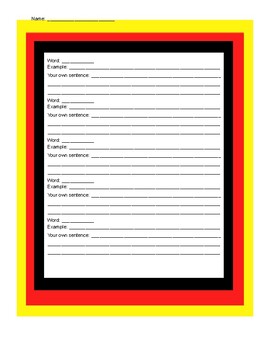 Preview of German Word of the Day Journal