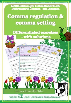 Preview of German: Workbook Commas Easter Interactive - Kommasetzung  Ostern Interaktiv