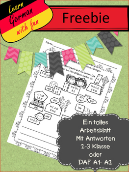 Preview of German Worksheet Freebie 4 - Kostenloses, deutsches Arbeitsblatt