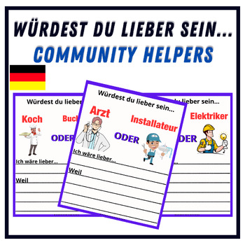 Preview of German (Would You Rather)Worksheets-Game for Career Education- School Counseling