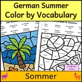 German am Strand im Sommer - Summer Color by Vocabulary pi
