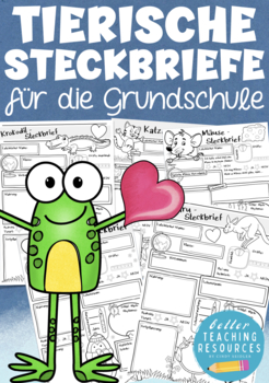 Preview of German animals fact files Deutsch Tiere Steckbriefe Bundle