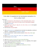 German der, die, das Gender Cheat Sheet