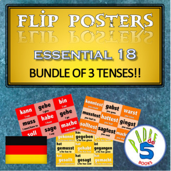Preview of German flip poster BUNDLE- all 3 tenses! (präsens, präteritum, and perfekt)