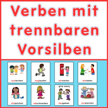 Preview of German games plus task cards,  verbs with separable prefixes