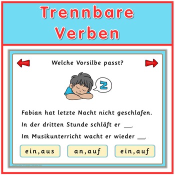 Preview of Free German Game  trennbare Verben