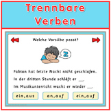 Free German Game  trennbare Verben