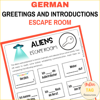 Preview of German greetings and introductions Escape Room Free