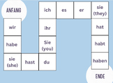 German haben und sein Verb Conjugation Hop Game - Dice Board Game