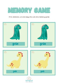 Preview of German memory game - colours - dino theme