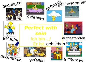 Preview of German movement verbs with the Simpsons - Präteritum mit sein