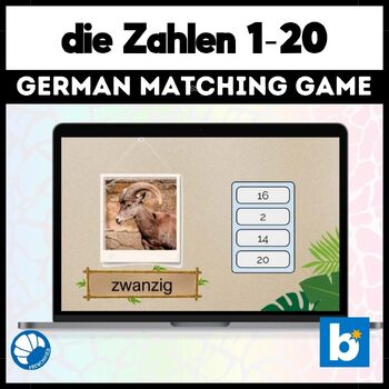 Preview of German numbers 1-20 matching - Boom™ Cards