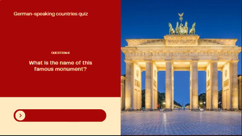 Preview of German-speaking countries quiz