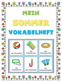 Preview of German summer vocabulary cards